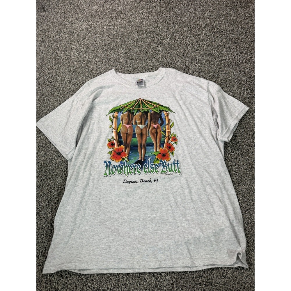 Vintage Y2K Daytona Beach Comedy T Shirt Men's Size XL Gray